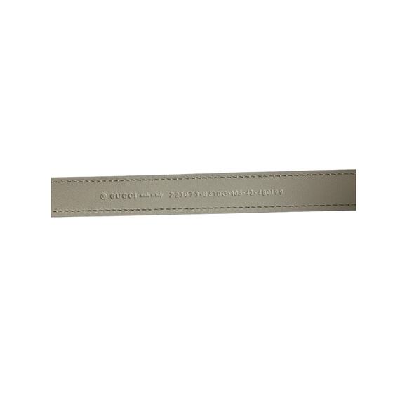 New Auth Gucci White Leather Blondie Thin Belt IT105 US42 - Picture 4 of 7